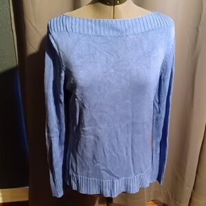 🍈 Lauren Ralph Lauren Size Large Blue Cable Knit Sweater